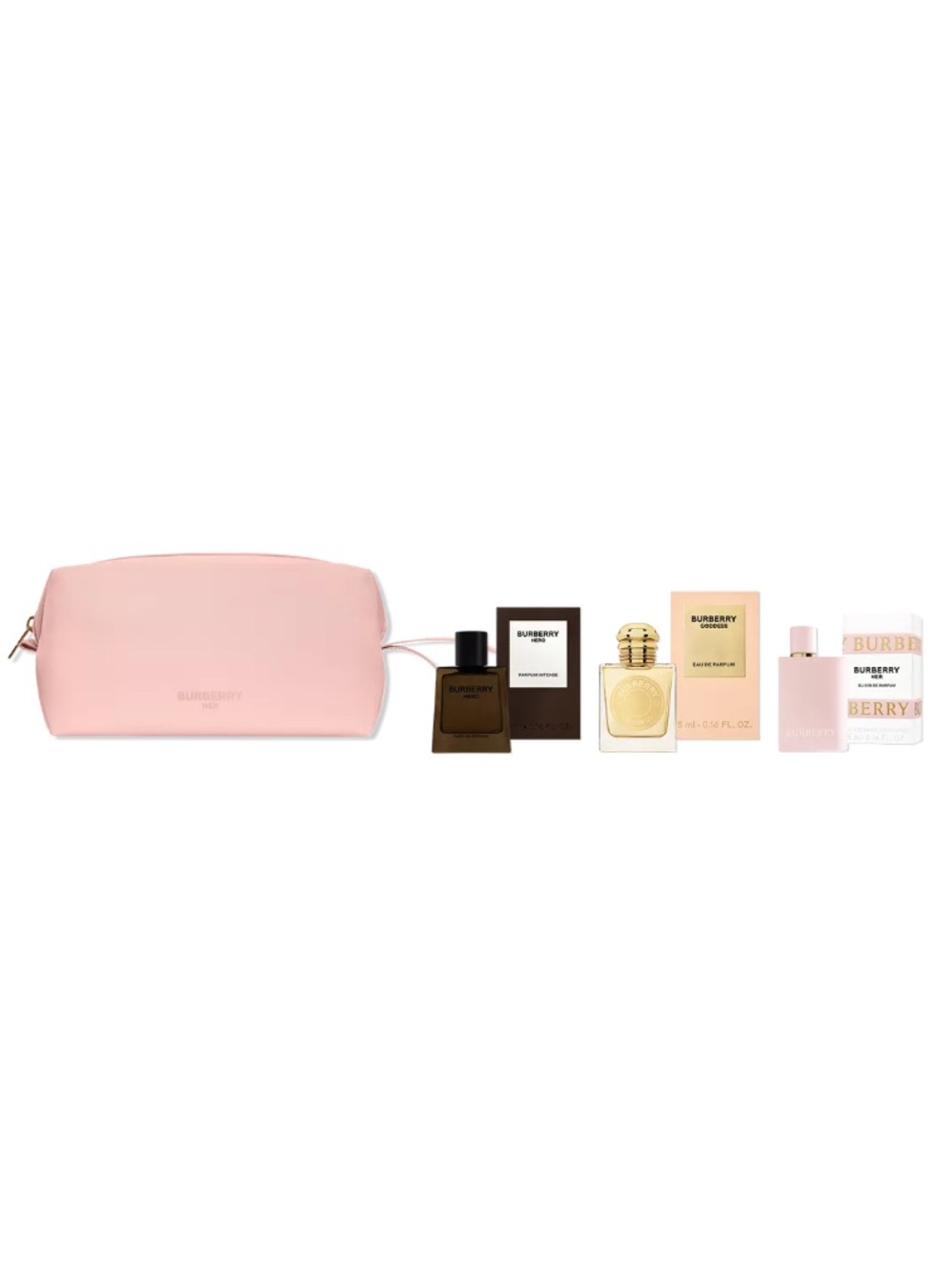 Burberry Miniature Fragrance Discovery Set with Pink Cosmetic Bag